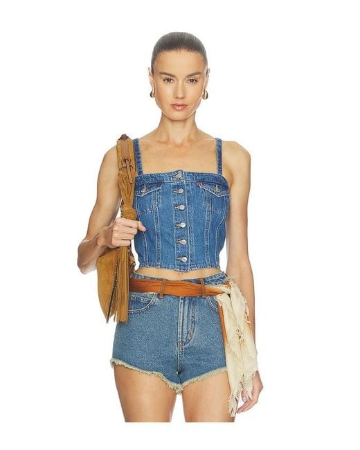 Levi's Blue Denim Tube Top
