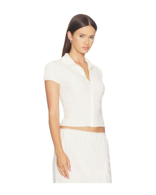 GUIZIO White Liana Knit Top