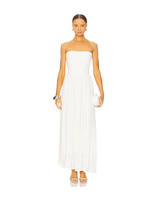 Jonathan Simkhai White Adalys Bustier Midi Dress