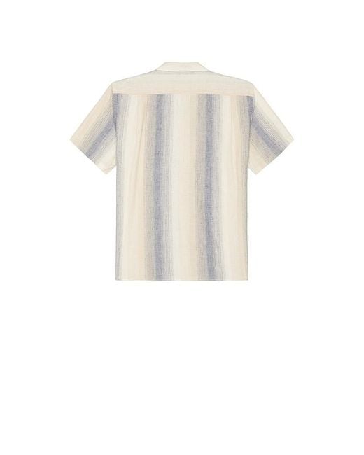 Vince White Marina Stripe Short Sleeve Cabana Shirt for men