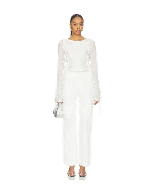 MARRKNULL White Oberteil Patchwork Chiffon