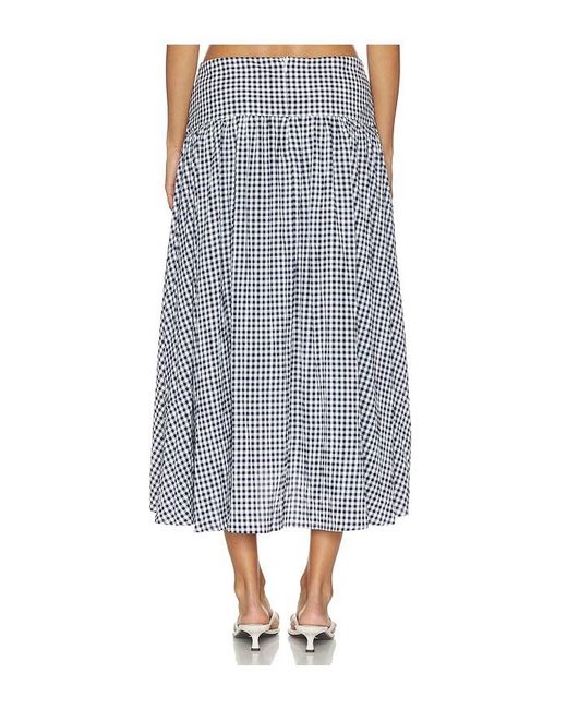 GUIZIO Blue Alegra Low Rise Maxi Skirt