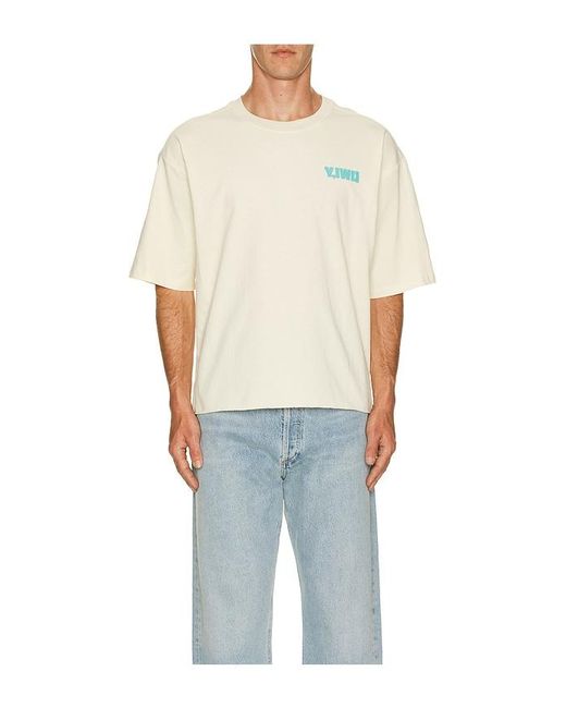 Y,IWO White Coming Soon Me Crop Tee for men