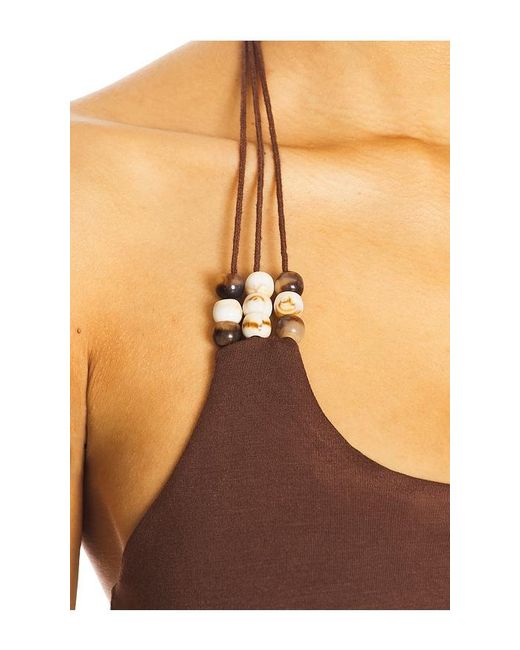 superdown Orange Blanche Halter Top