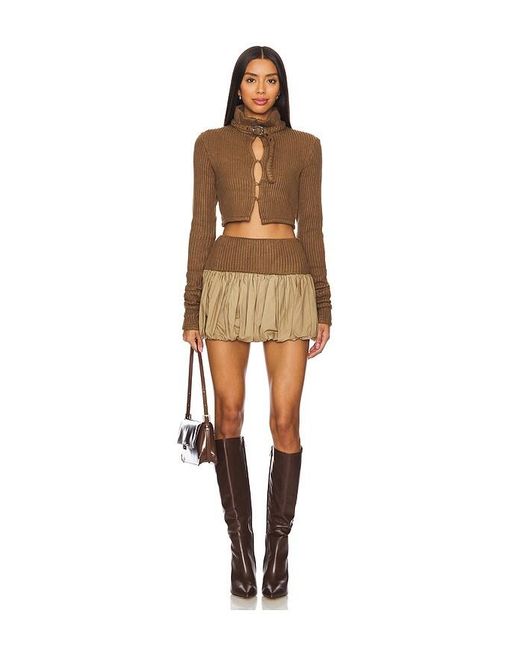 ZEMETA Natural Sandy Knit Balloon Skirt