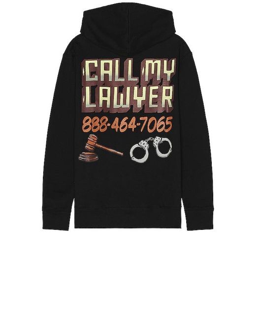 Market Black Call My Lawyer Sign Hoodie for men