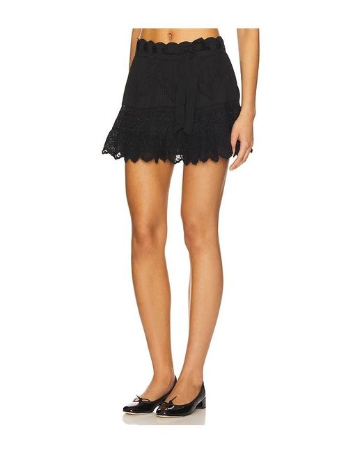LoveShackFancy Black Nerina Skirt