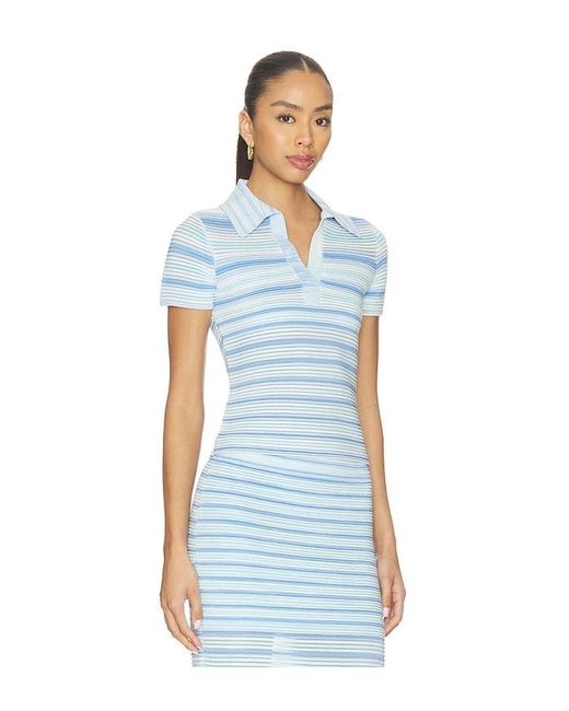 Jonathan Simkhai Blue Paxton Knit Polo