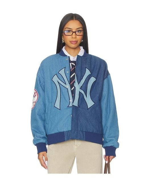 Terez Blue X Revolve Yankees Denim Logo Bomber