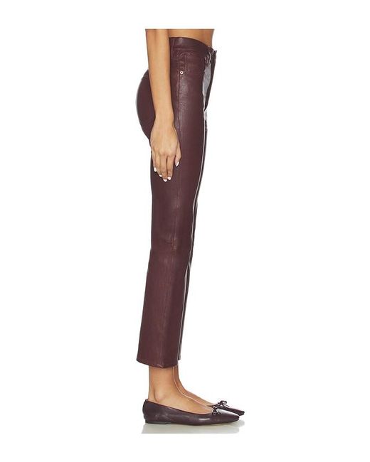 FRAME Red Leather Reboot Crop Pant