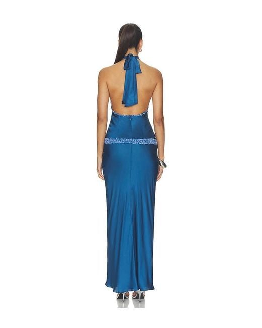 Asta Resort Blue Celine Hand Beaded Dress