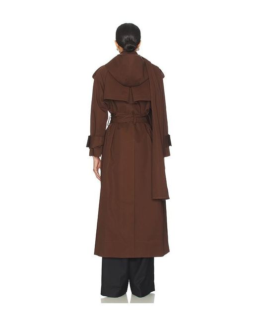 Mimchik Black Hooded Scarf Trench Coat