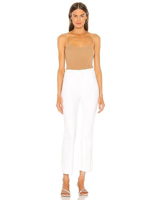 Mother White The Hustler Ankle Fray Jeans