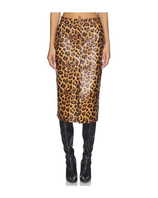 AEXAE Black Leather Maxi Skirt