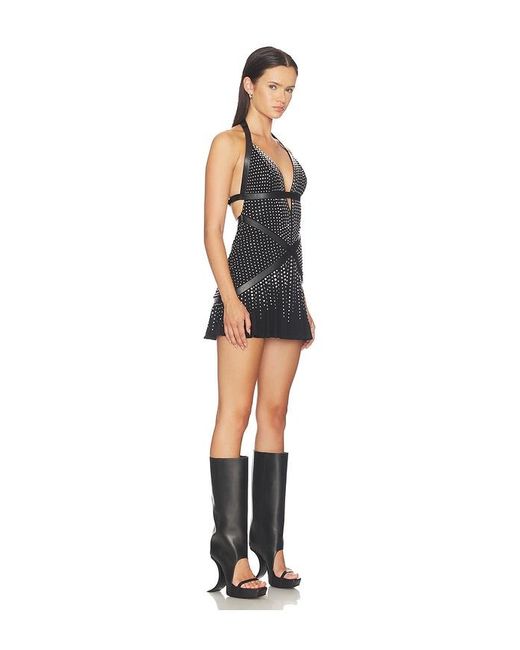 HAELO Black Gradient Studded Mini Dress