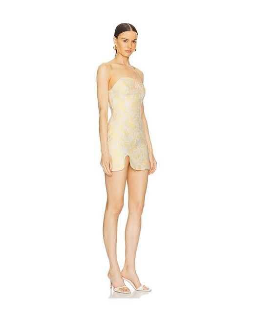 Amanda Uprichard Natural Strapless Puzzle Mini Dress