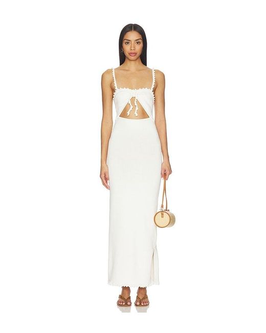 Lovers + Friends White Kinslee Knit Maxi Dress