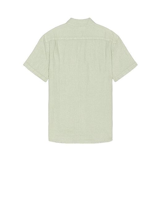 Faherty Brand Green Short Sleeve Linen Laguna Shirt for men