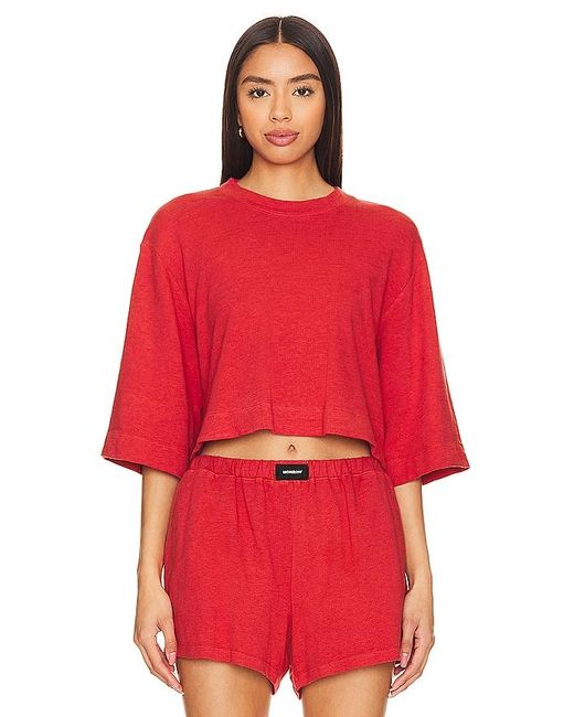 T-SHIRT OVERSIZED FRENCH TERRY Monrow en coloris Red