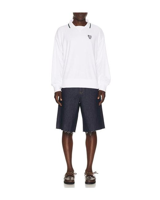 Polo Ralph Lauren White Lightweight Terry Tennis Logo Polo Sweatshirt for men