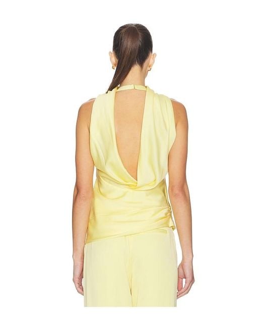 Jonathan Simkhai Yellow Samira Satin Cape Top