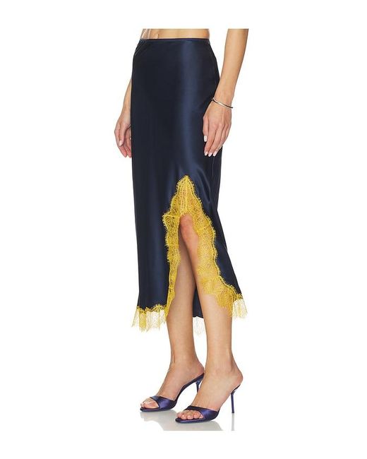 La Ligne Blue Lace Slip Skirt
