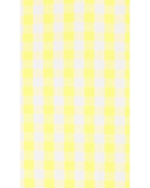 GUIZIO Yellow Gingham Lace Corset