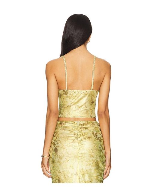 Gcds Yellow Printed Lame Top