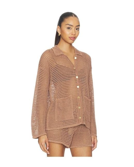 L'Agence Natural 'Agence Mariana Pointelle Knit Shirt