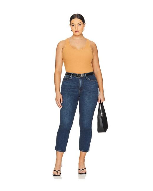 GOOD AMERICAN Blue Good Petite Straight Jeans