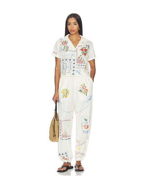 Agua Bendita White Toscana Basket Pant