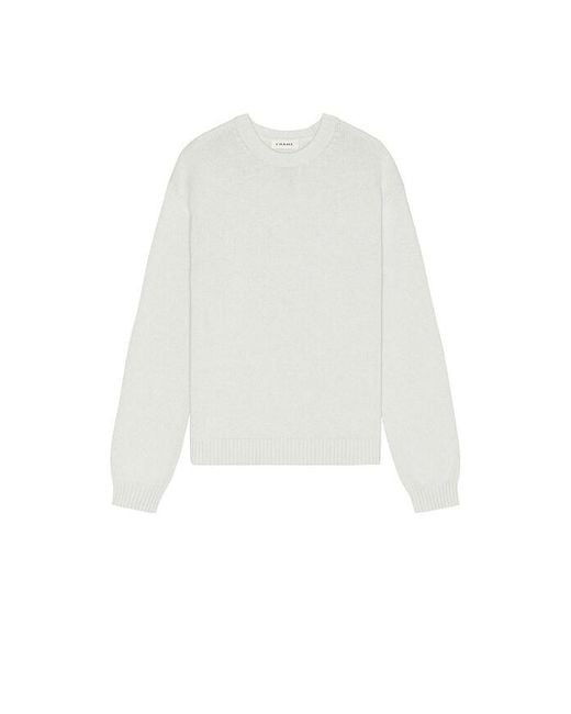 FRAME White Cotton Silk Crewneck Sweater for men
