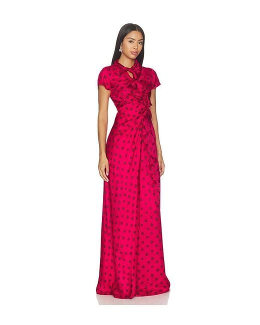Saloni Red Kelly Long Dress