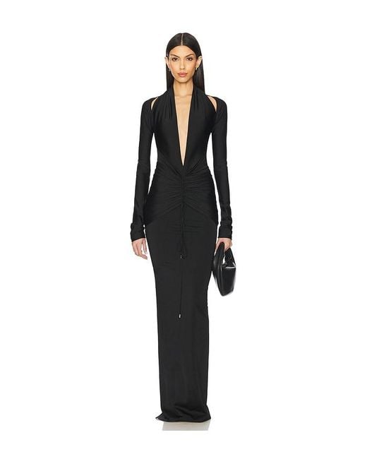 LAQUAN SMITH Black Deep Plunge Gown
