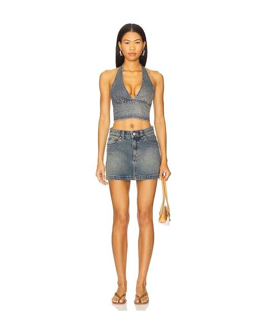 A.Brand Blue 95 A Line Skirt