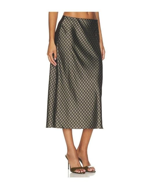 Vince Gray Plaid Ombre Slip Skirt With Lingerie Elastic