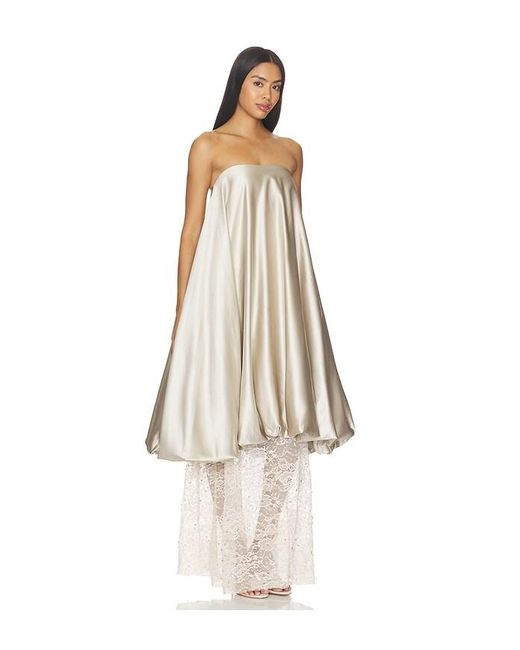 La Fuori Natural Champagne Lace Gown