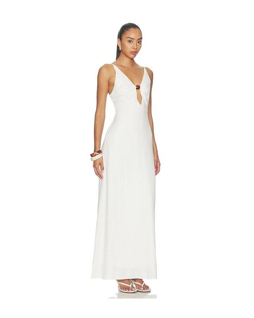 Seven Wonders White Unity Low Plunge Maxi Dress