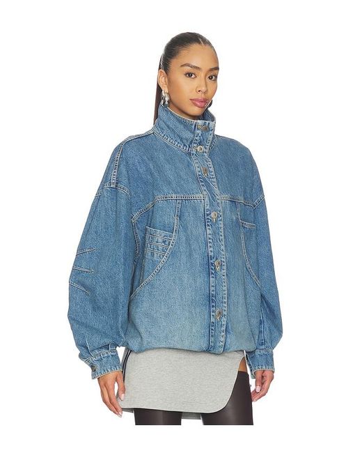 The Attico Blue Denim Bomber Jacket
