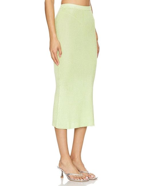 Calle Del Mar Yellow Ribbed Skirt