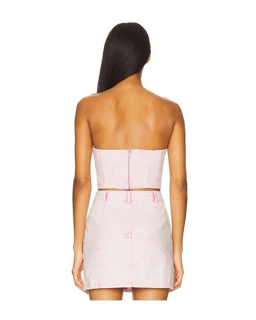 Fleur du Mal Multicolor Colored Denim Bustier Top