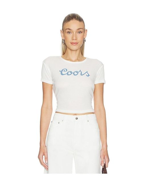 The Laundry Room White Coors Denim Baby Tee