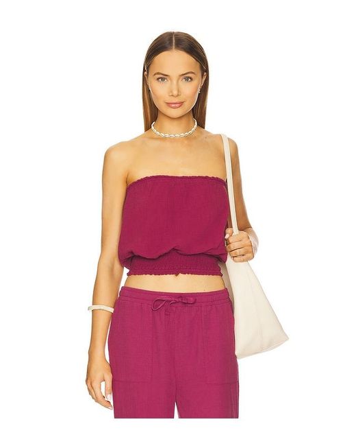 Bobi Red Trägerloses Top