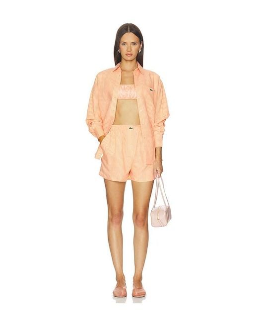 Lacoste Natural Oversized Fit Toile Shorts