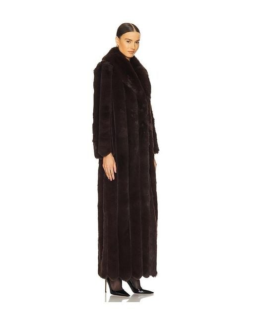 LOBA Black Luciana Faux Fur Maxi Coat