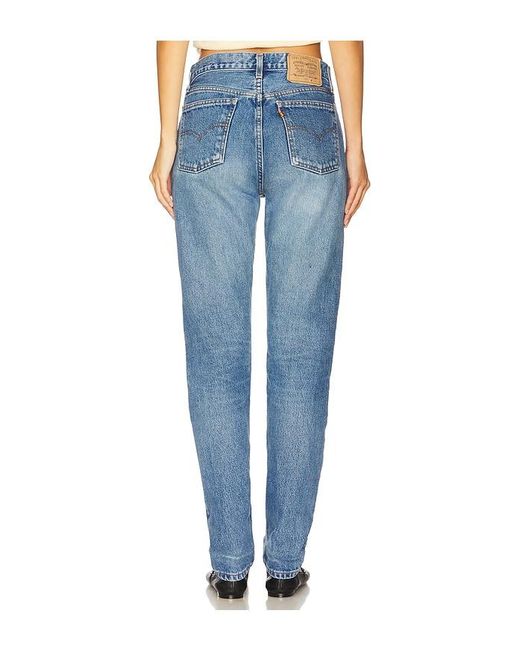 aligrace Blue Vintage High Rise Slim Straight Jean