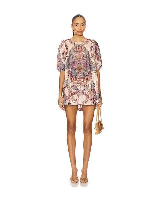 Free People White Maye Printed Velvet Tunic Dress