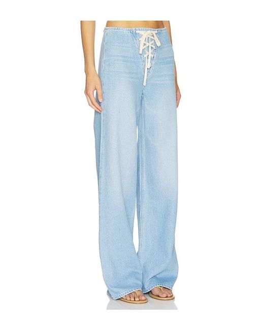 Mother Blue The Laced Up Smoothie Sneak Jeans