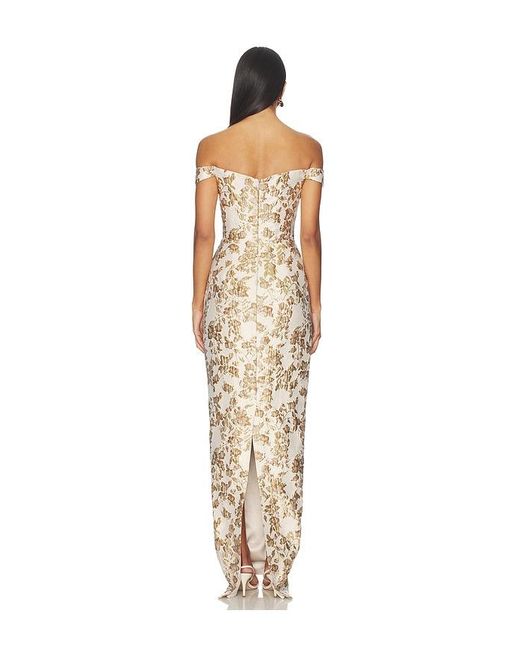 SAU LEE Natural Joanna Jacquard Gown