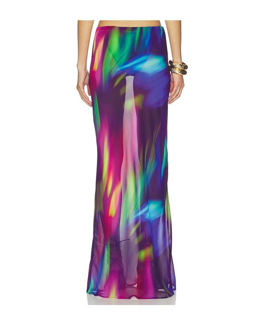 Runaway the Label Multicolor Cyrus Low Waist Sheer Maxi Skirt